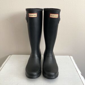 Hunter Classic Tall Rubber Boots Kids Youth US 5G 4B Black Pull On Rain